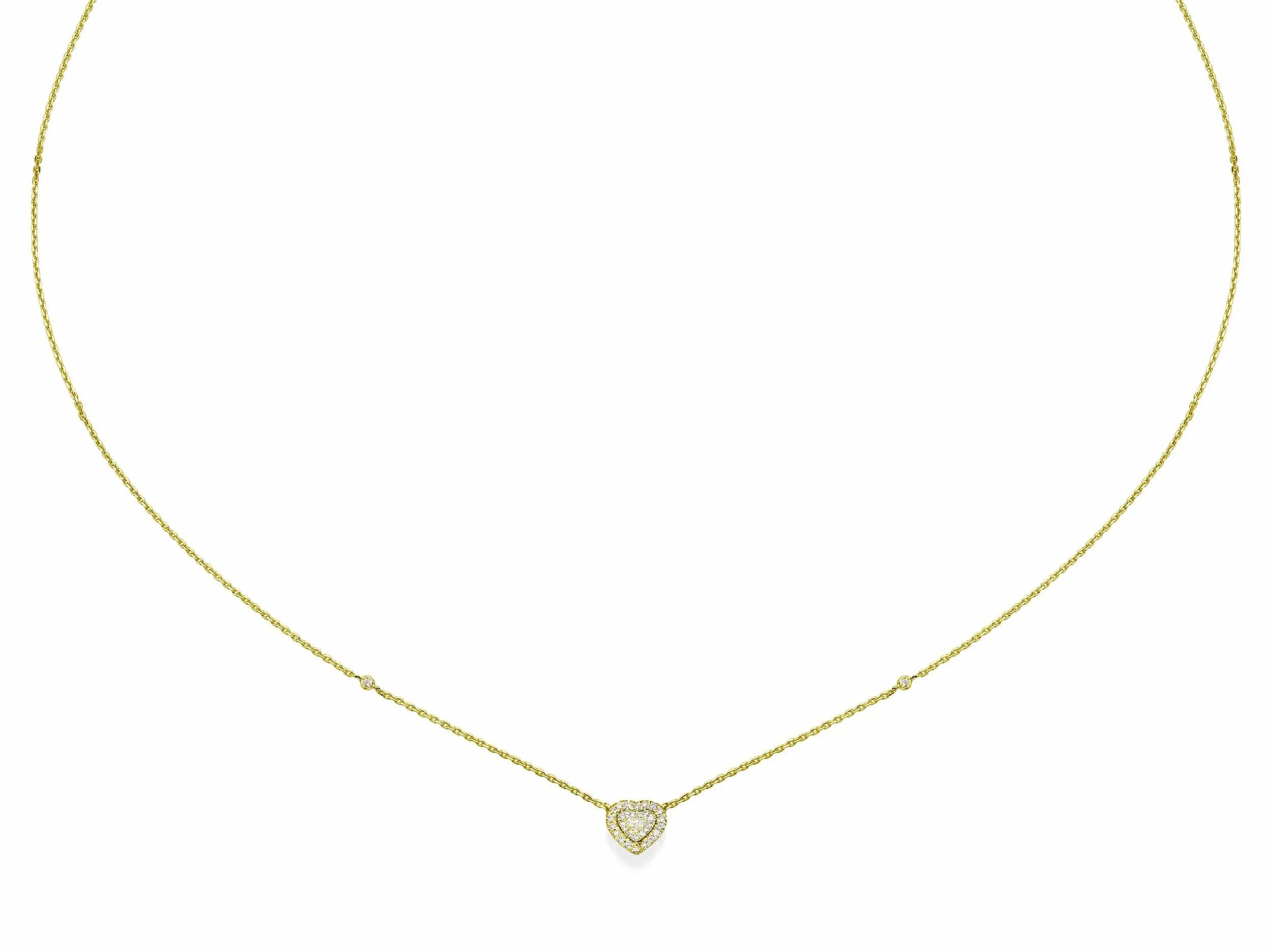 Heart Shaped Diamond Cluster Pendant Necklace