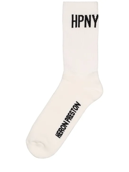 Heron Preston   HPNY cotton blend long socks 