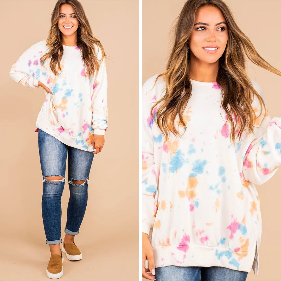 In The Summer Sun Pink Tie Dye Sweatshirt