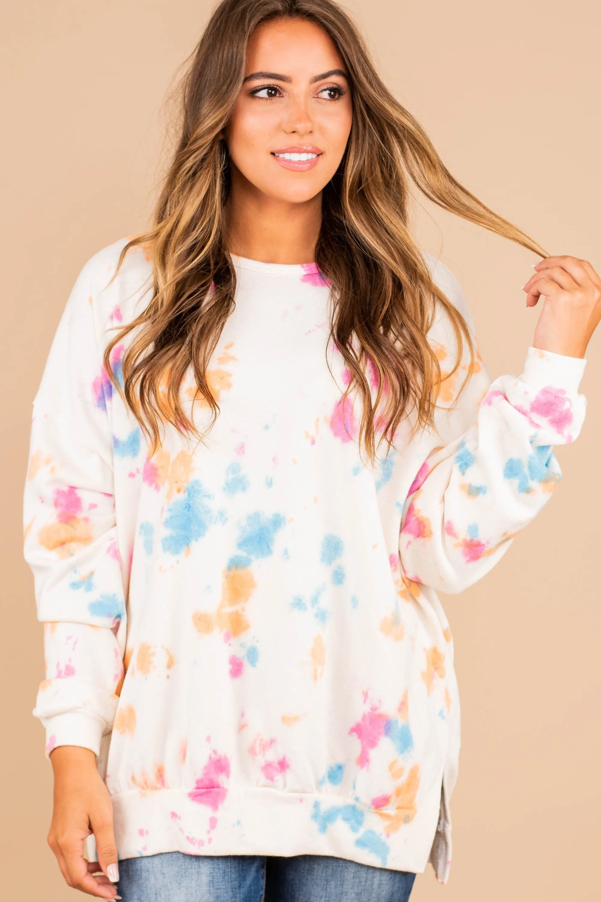 In The Summer Sun Pink Tie Dye Sweatshirt