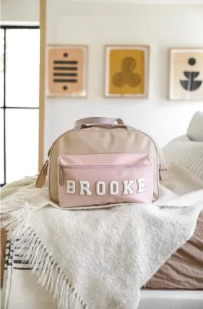 Jadelynn Brooke Lakelynn Duffle Bag- Blush/Lavender/Tan