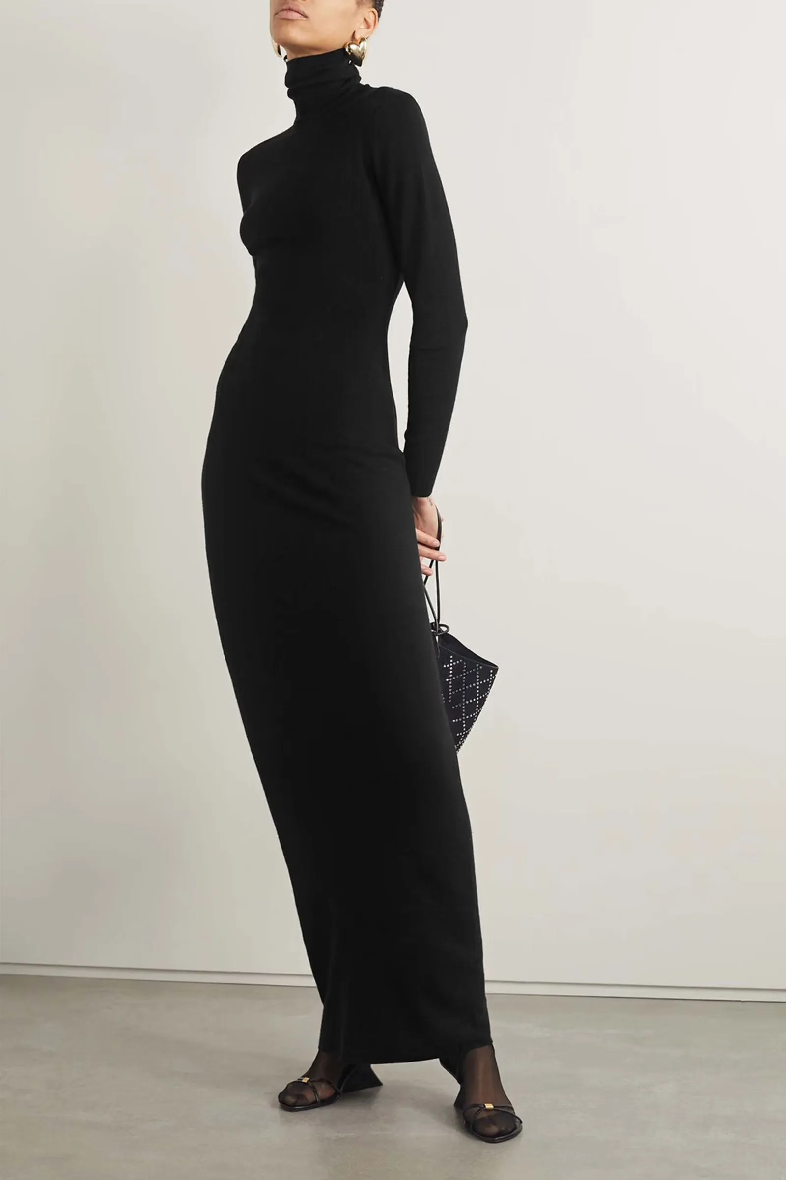 Jo Merino Wool and Cashmere-blend Turtleneck Maxi Dress