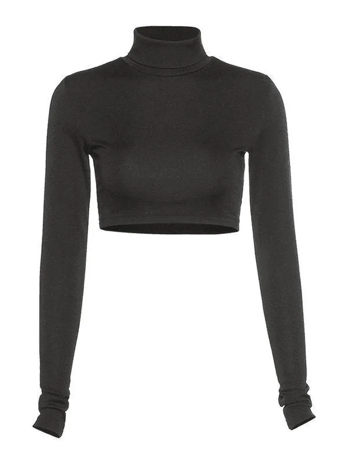 Joskaa Turtleneck Long Sleeve Crop Top