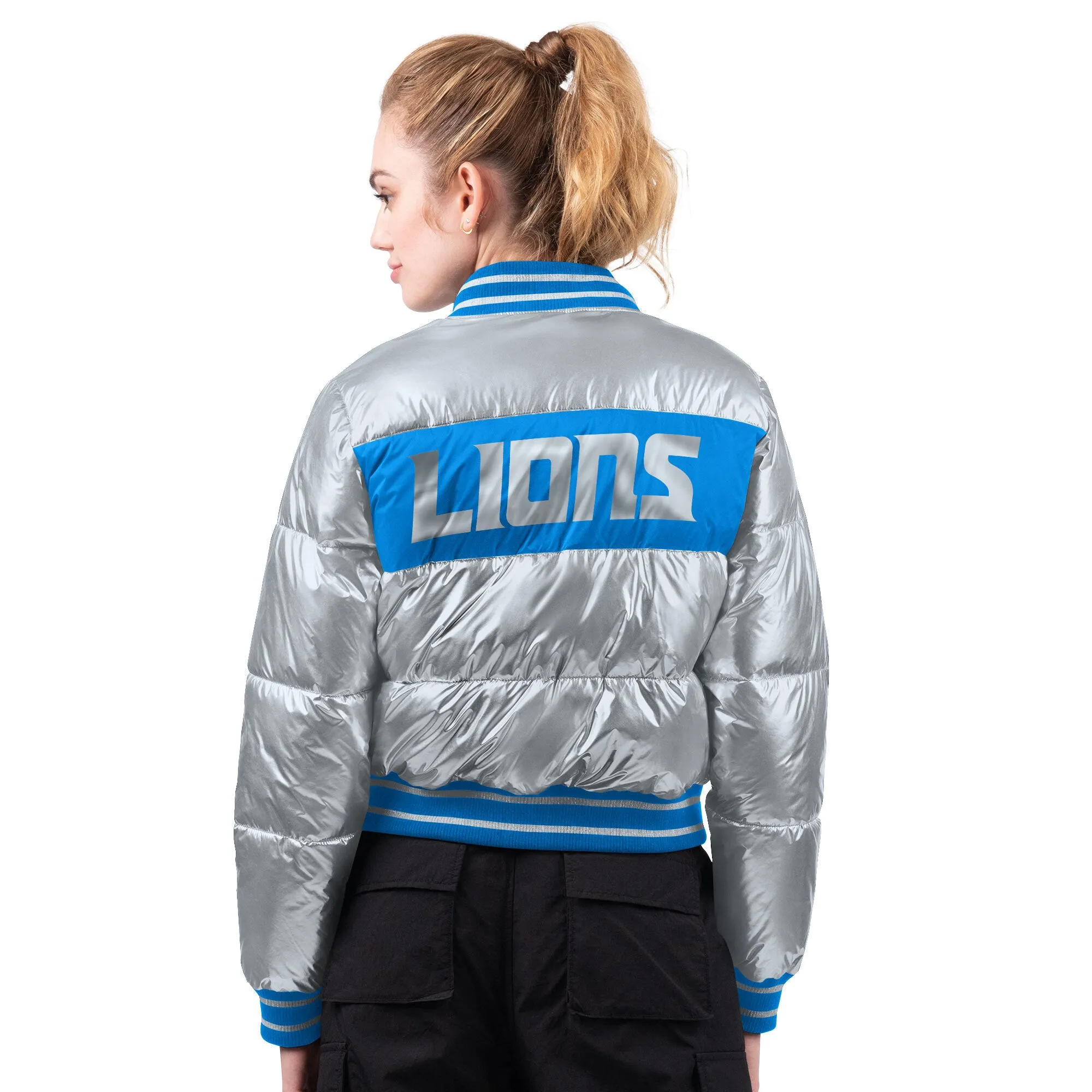 Ladies Detroit Lions Puffer Jacket