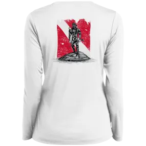 Ladies Long Sleeve Performance Vneck Tee