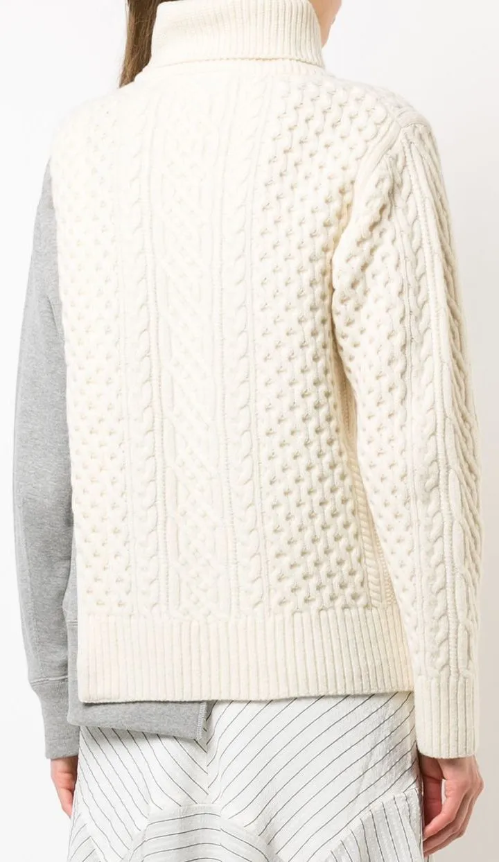 Layered Cable Knit Tabard Sweatshirt