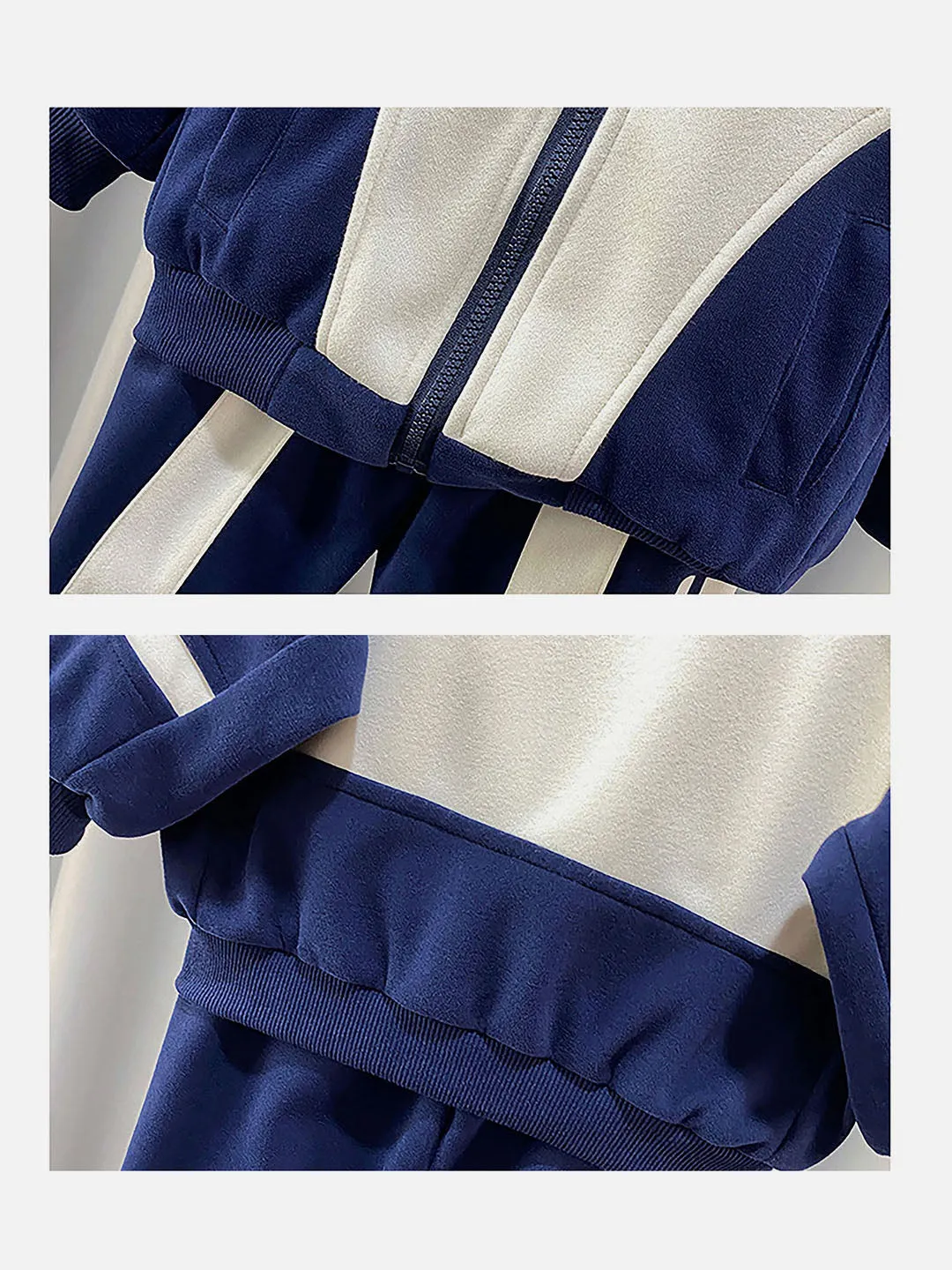 Little Surprise Box, Casual Navy & Cream 2Pcs Track Suit Set For Boys,Kids & Tweens