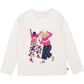 Long Sleeve Tee with Glittery Dancing Girls