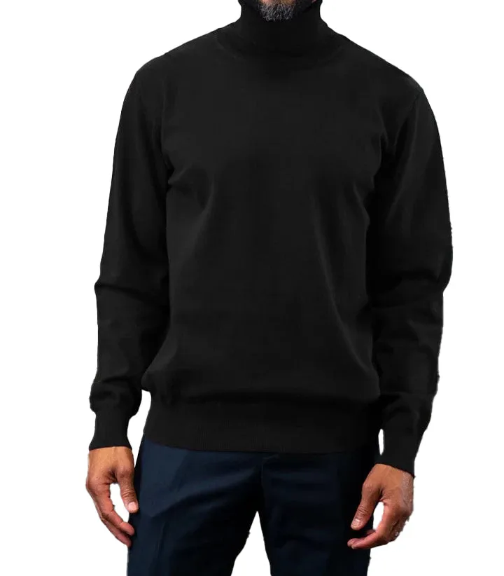 Men's Fashion Turtleneck Sweater in Black