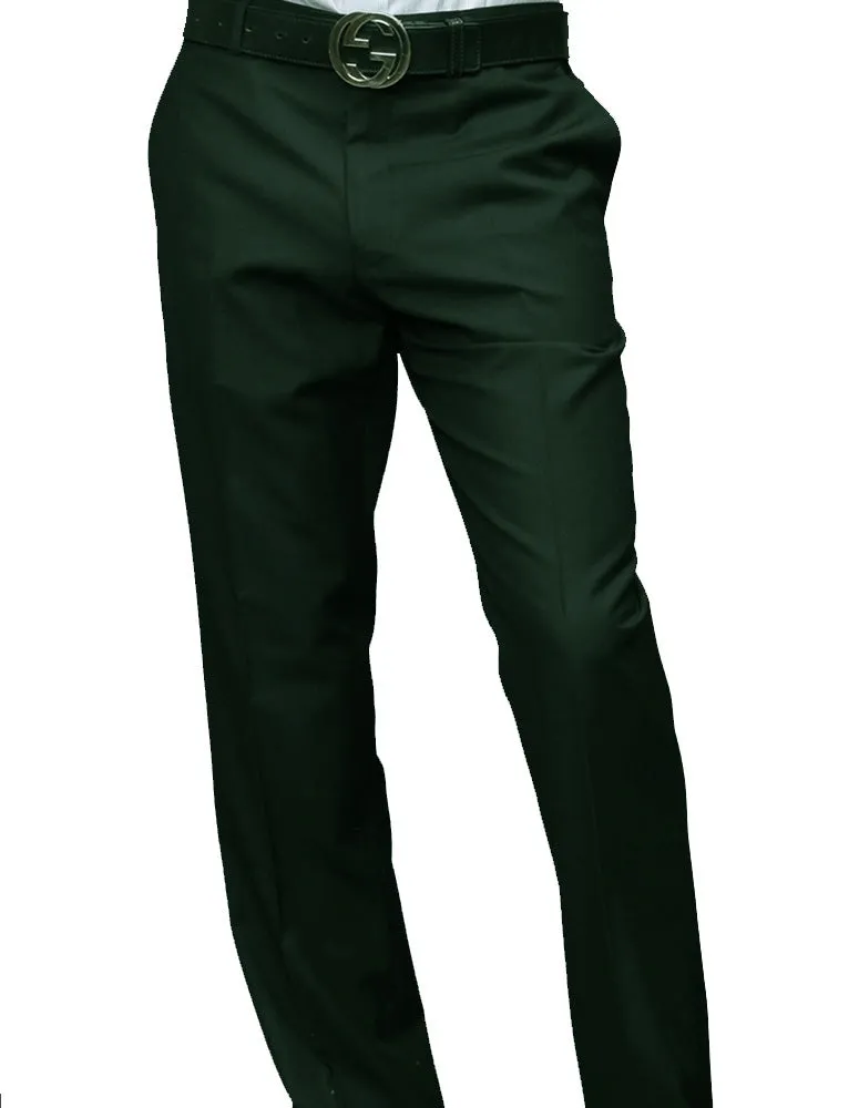 Men's Flat Front Dress Pants 100% Fine Italian Wood Modern Fit | Hunter | PA-200B