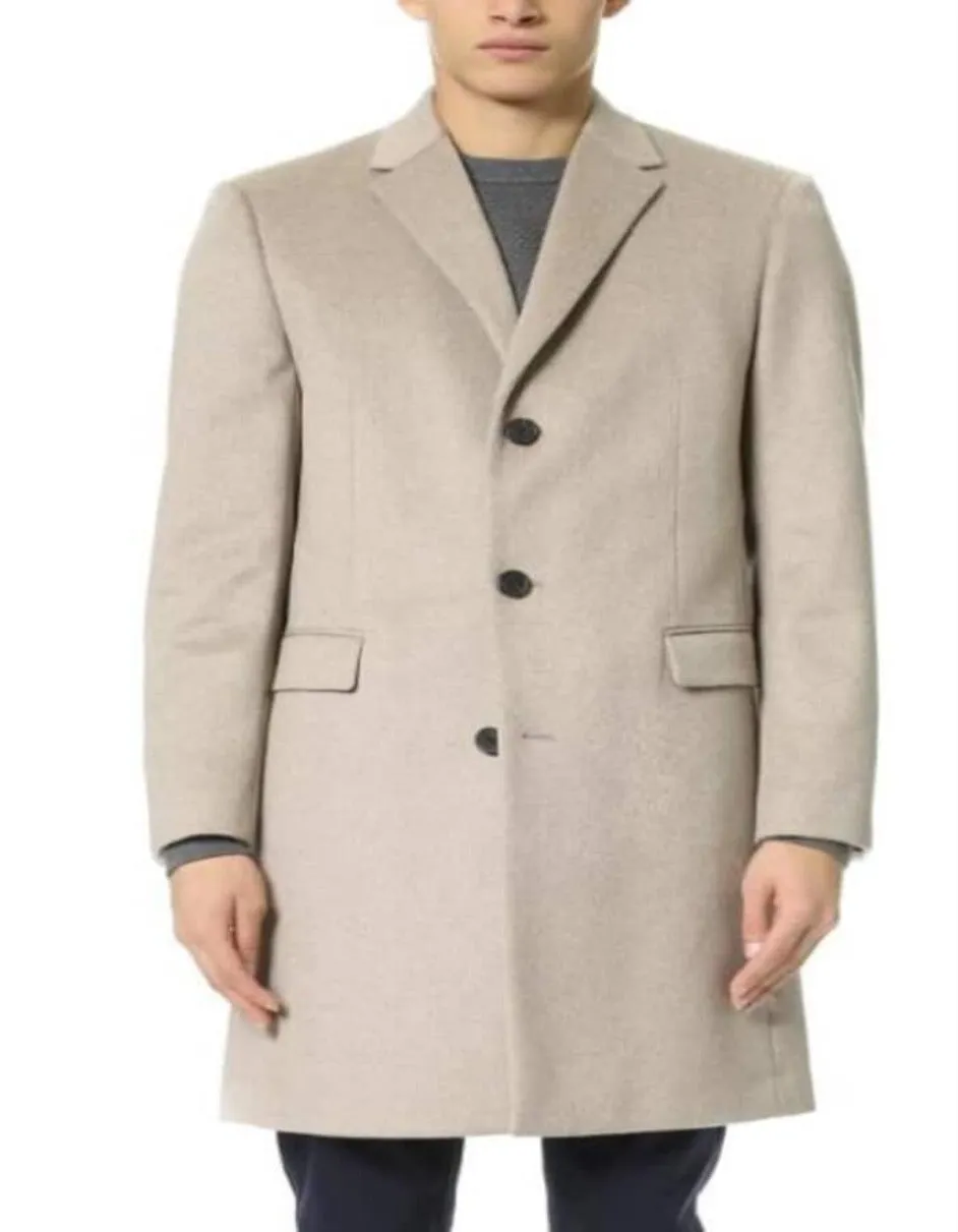 Mens Overcoat - Topcoat For Men - Winter Fabric - men's Cashmere men's Overcoat Tan