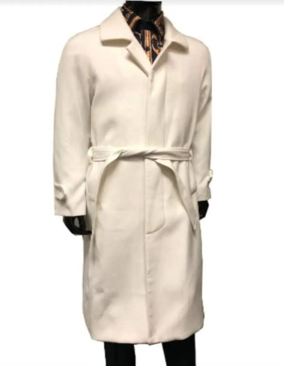 Mens Overcoat - Topcoat For Men - Winter Fabric - Mens White Overcoat - Single Breasted White Topcoat