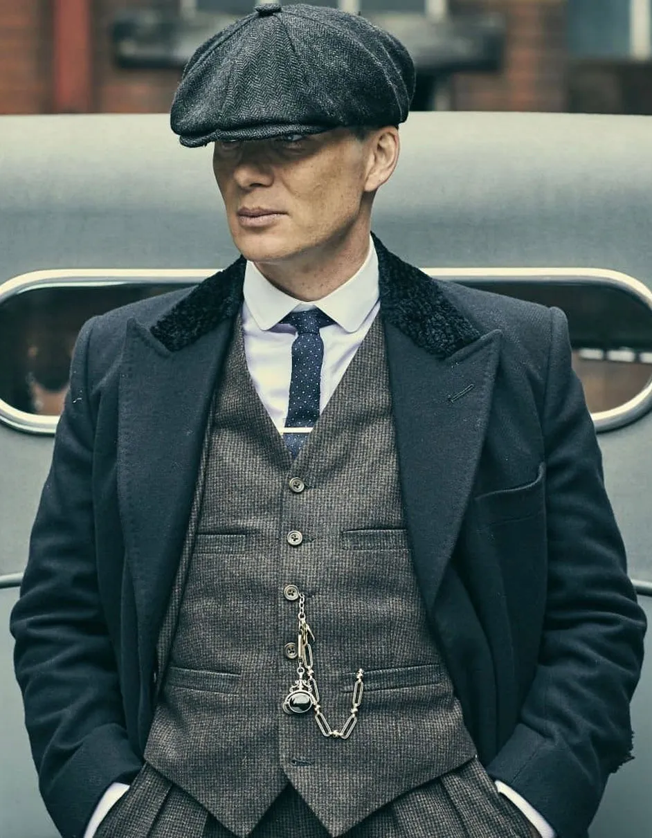 Mens Peaky Blinders Costume Thomas Shelby Grey Outfit