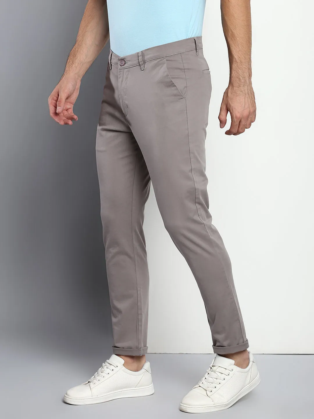 Men's Tapered Fit Cotton Chinos (Graphite Grey)