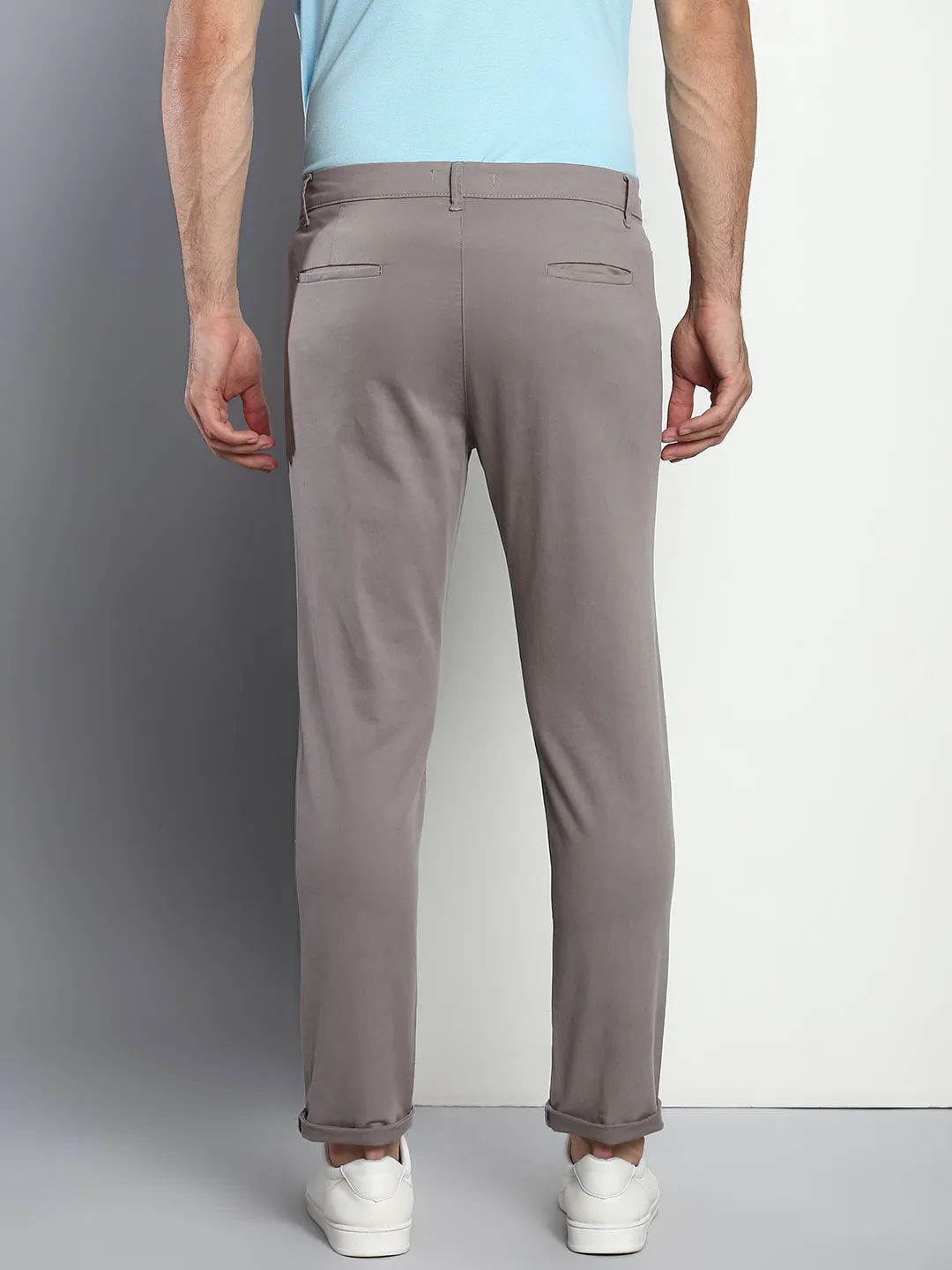 Men's Tapered Fit Cotton Chinos (Graphite Grey)