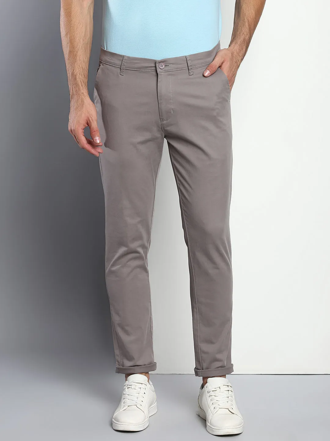 Men's Tapered Fit Cotton Chinos (Graphite Grey)