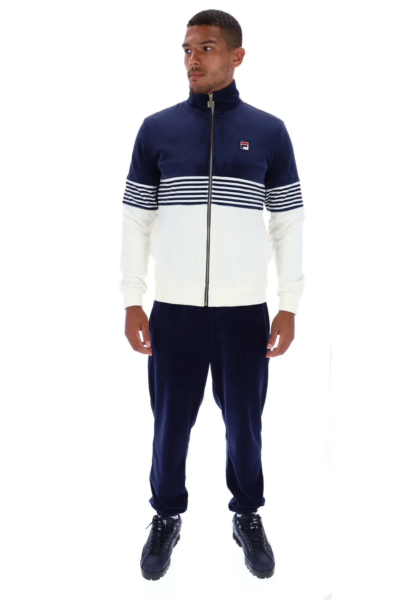 Merrick Stripe Velour Track Jacket