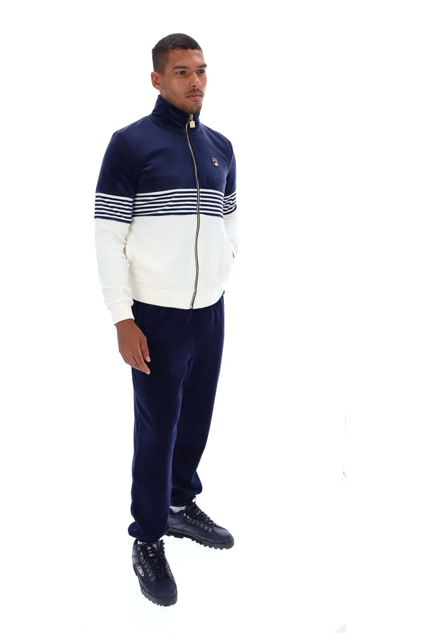 Merrick Stripe Velour Track Jacket