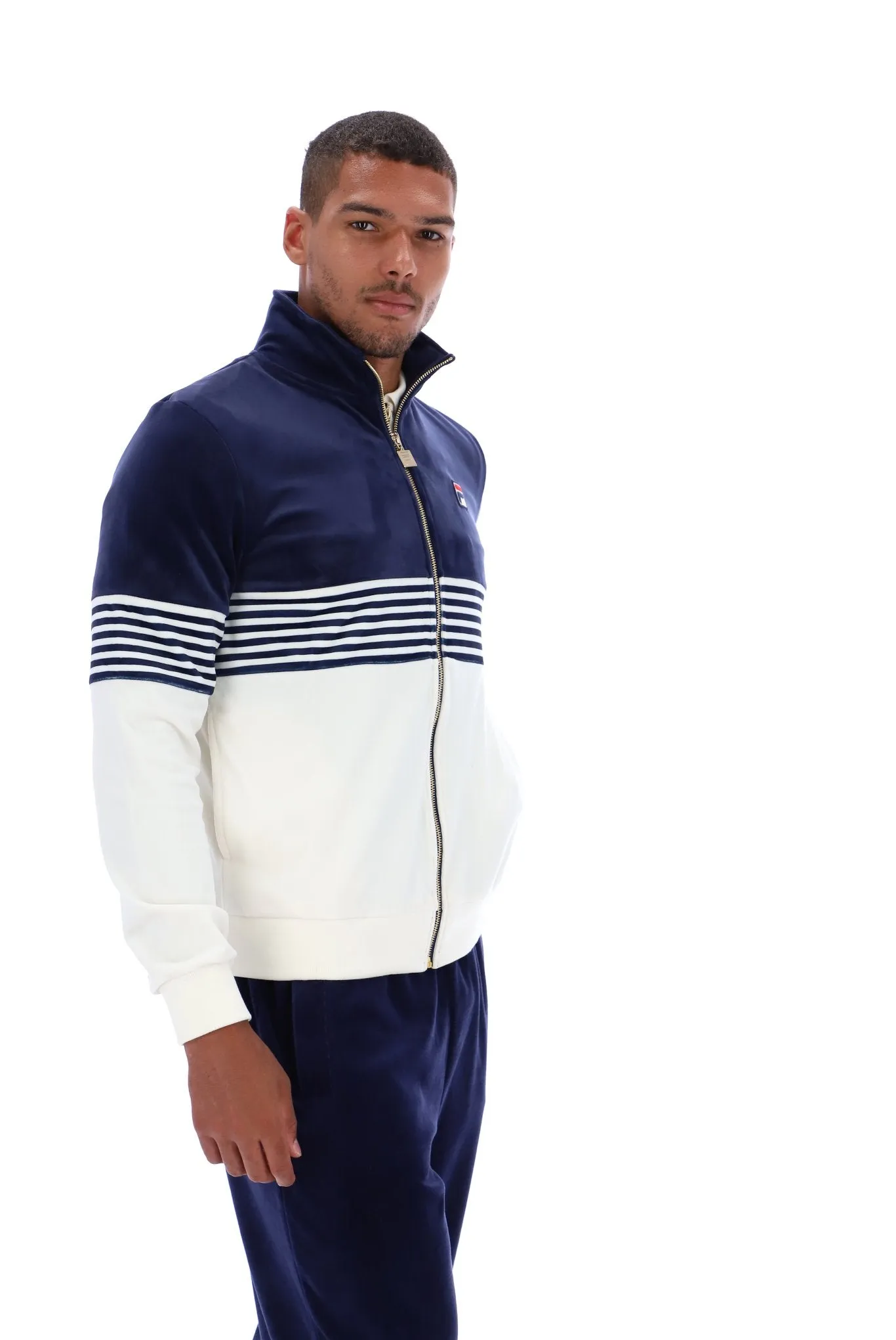 Merrick Stripe Velour Track Jacket