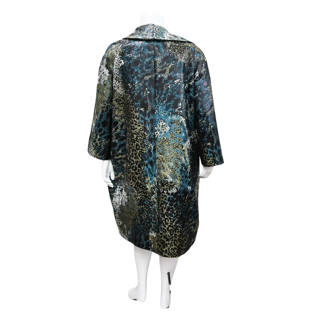 Metallic Jacquard Overcoat