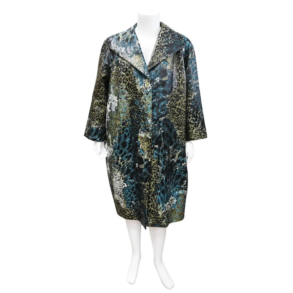 Metallic Jacquard Overcoat