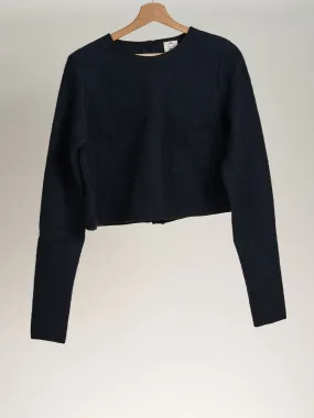 Night Navy Crop Sweater, Wool