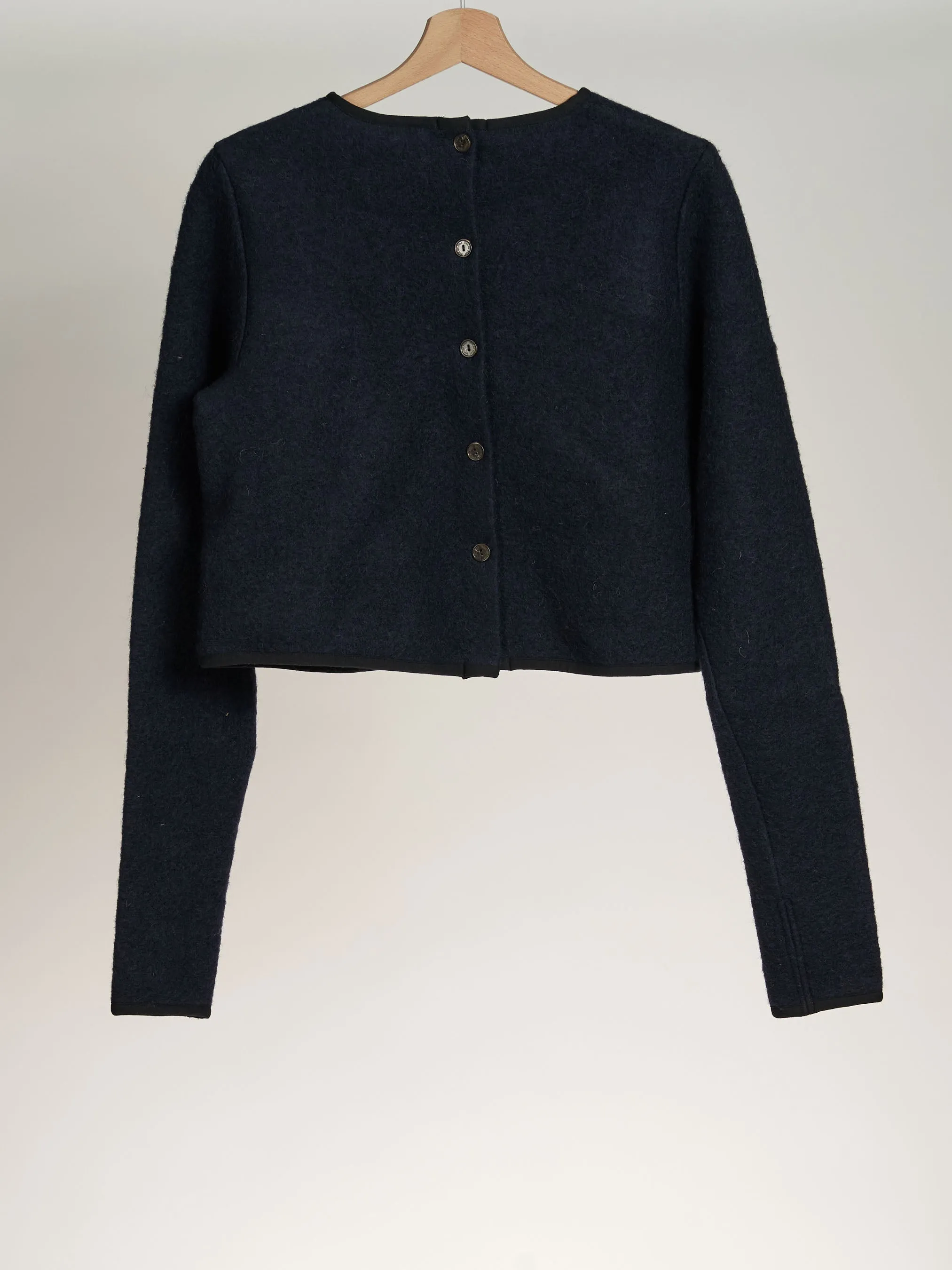 Night Navy Crop Sweater, Wool