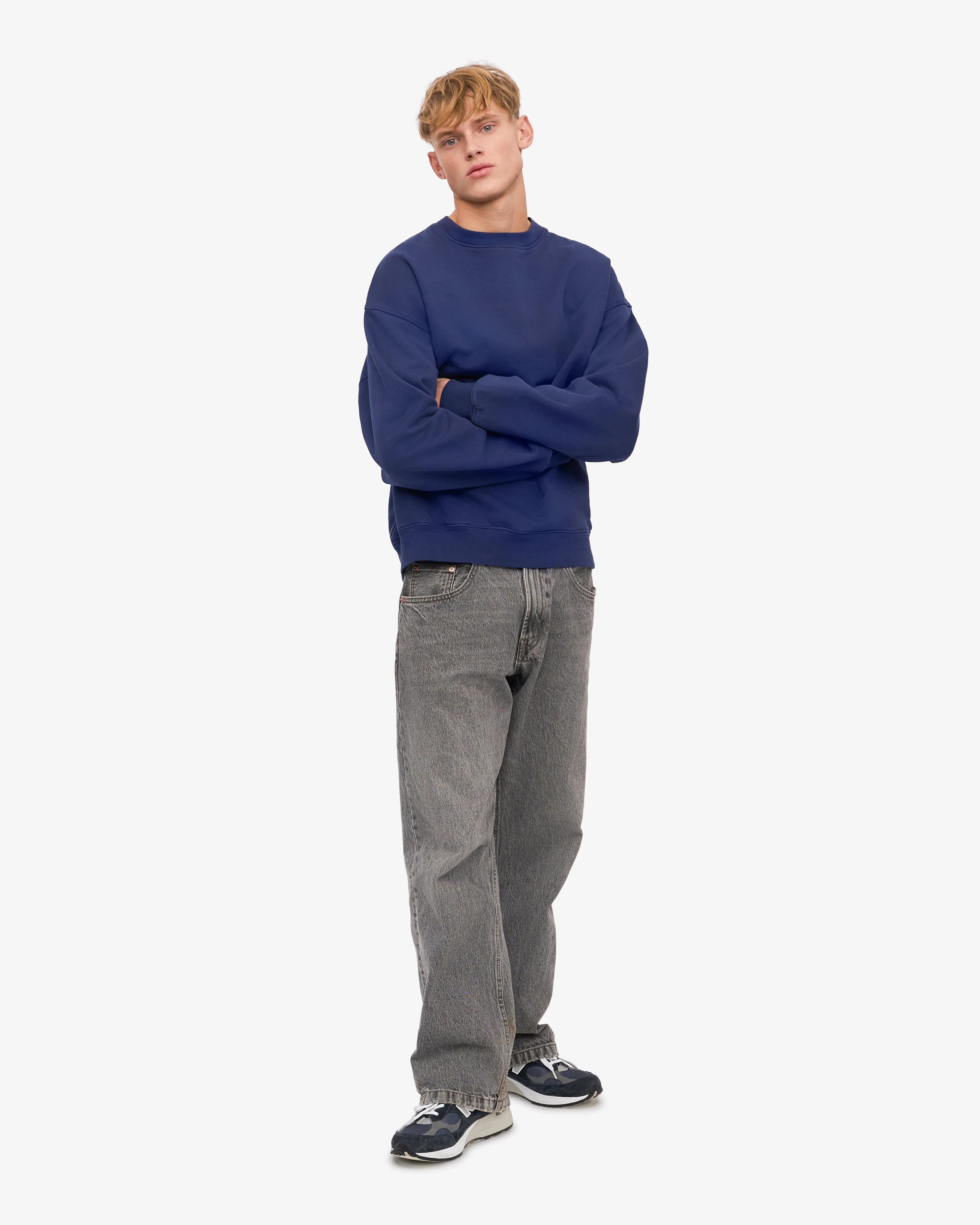 Organic Oversized Crew - Marine Blue