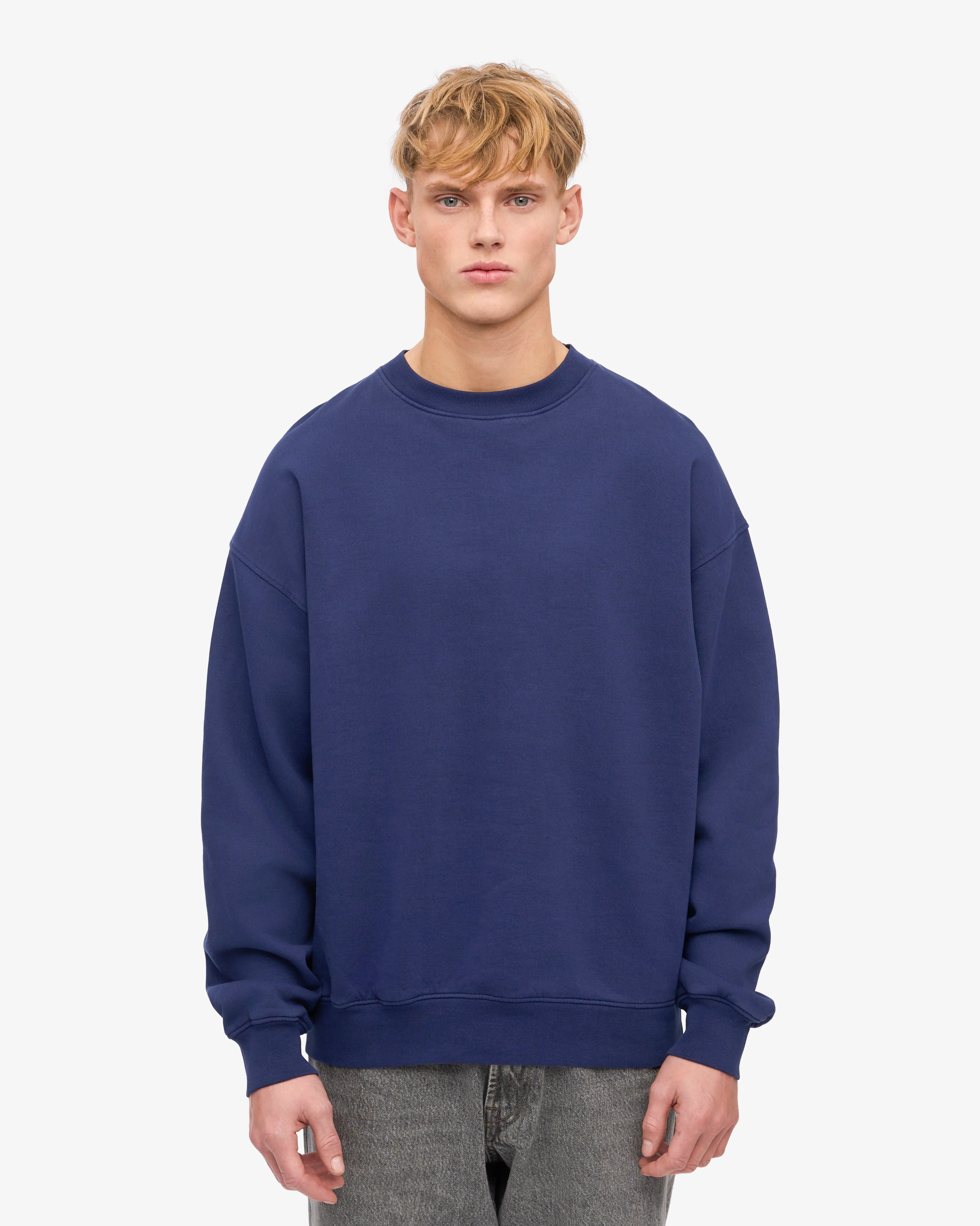 Organic Oversized Crew - Marine Blue