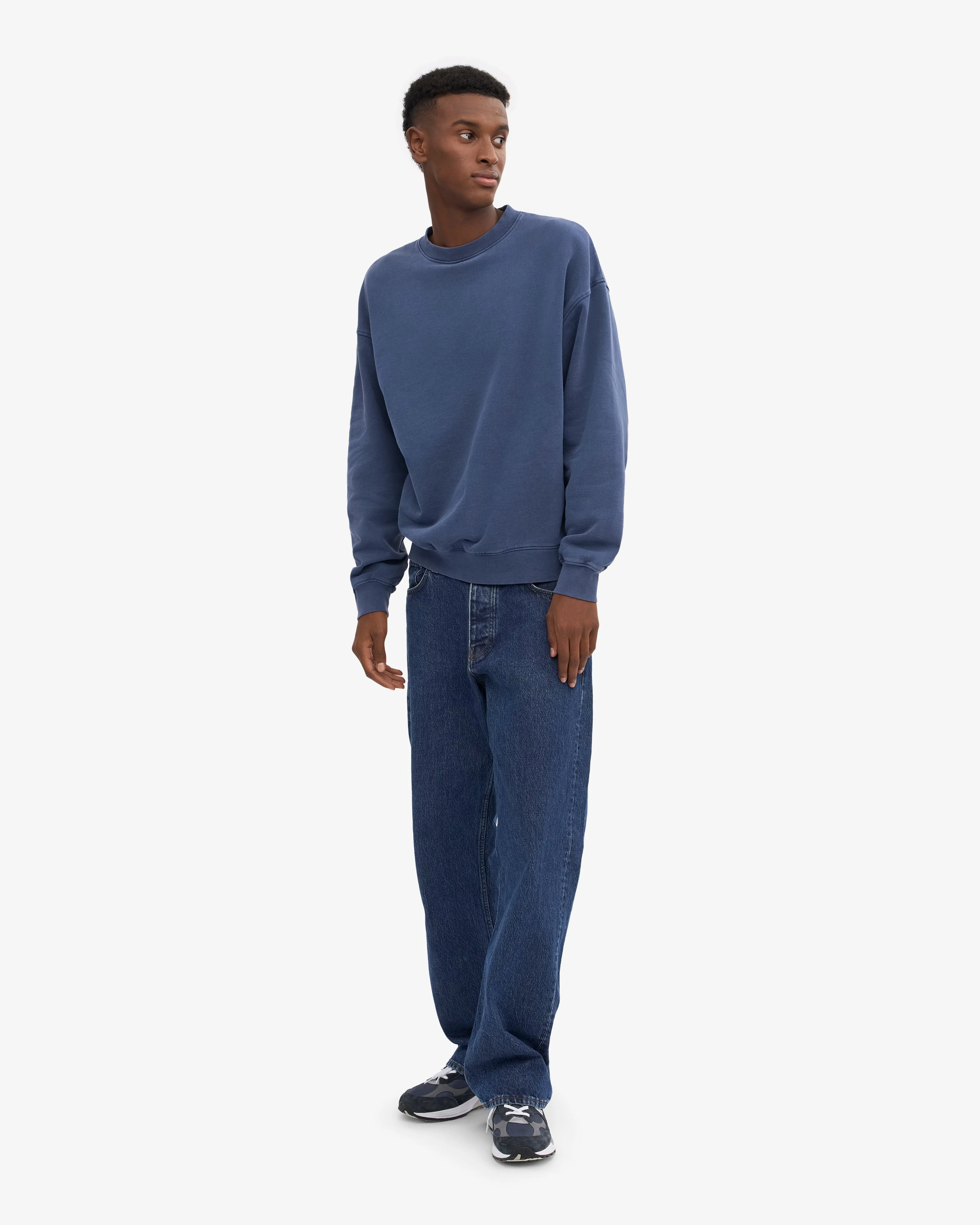 Organic Oversized Crew - Neptune Blue