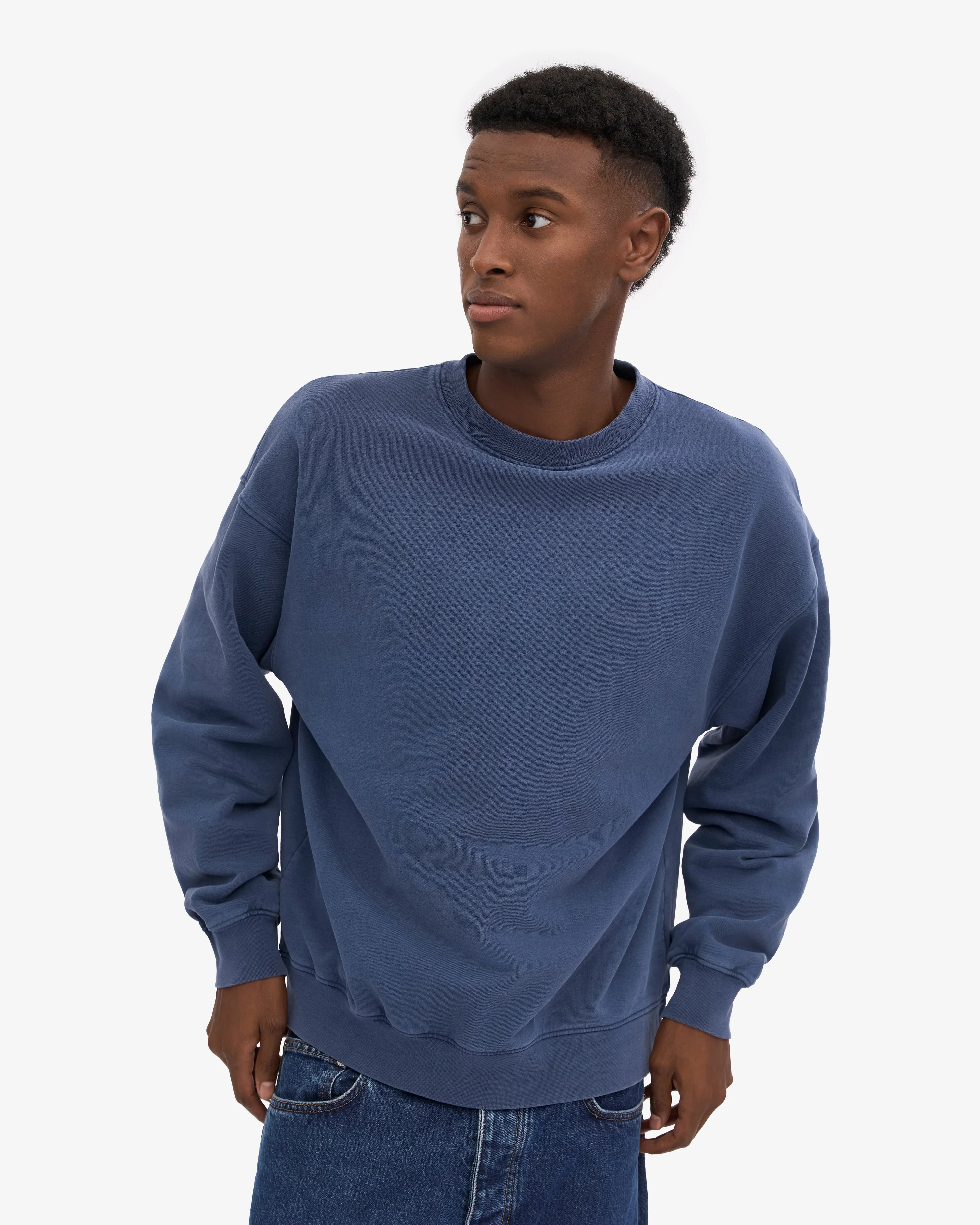 Organic Oversized Crew - Neptune Blue