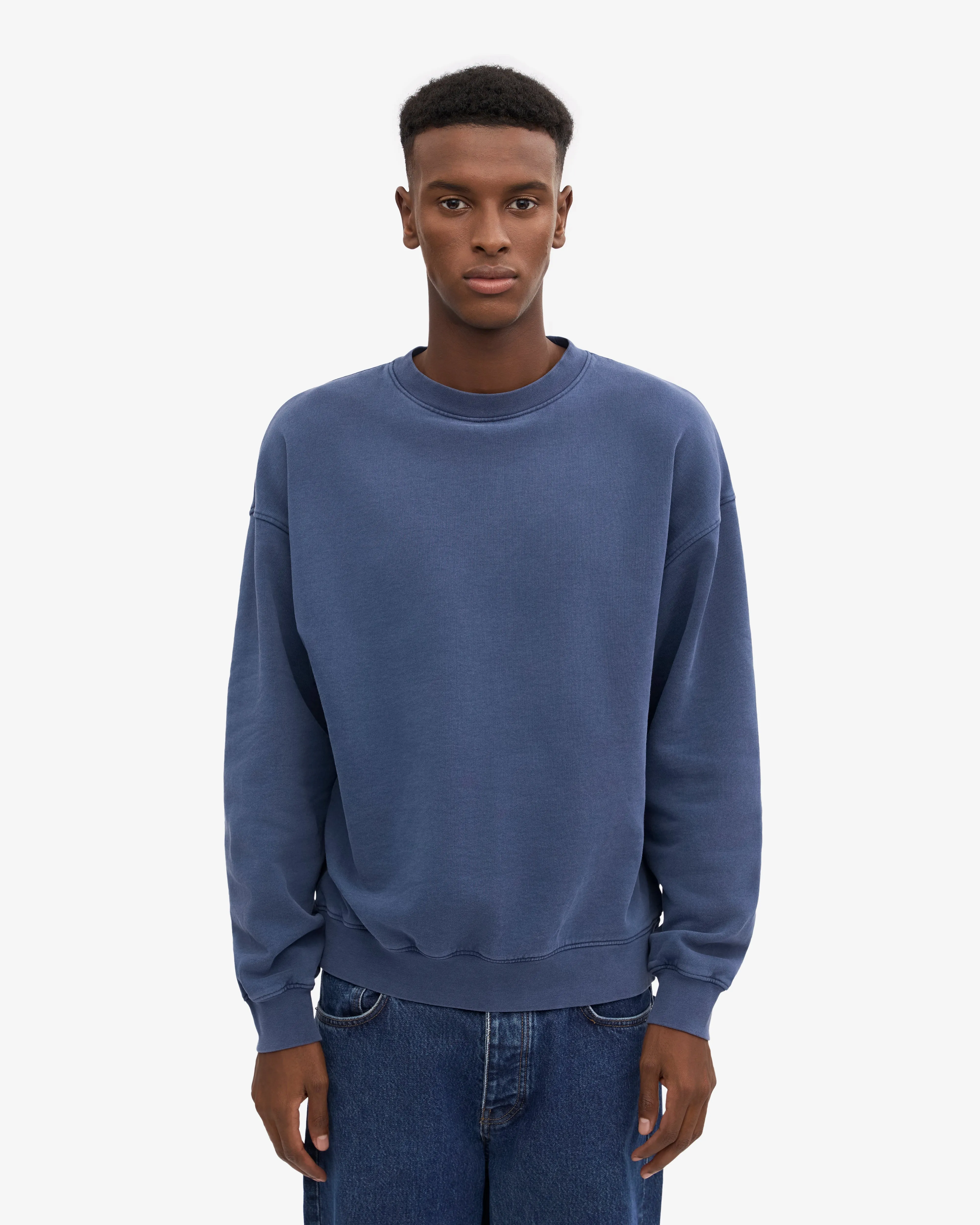 Organic Oversized Crew - Neptune Blue