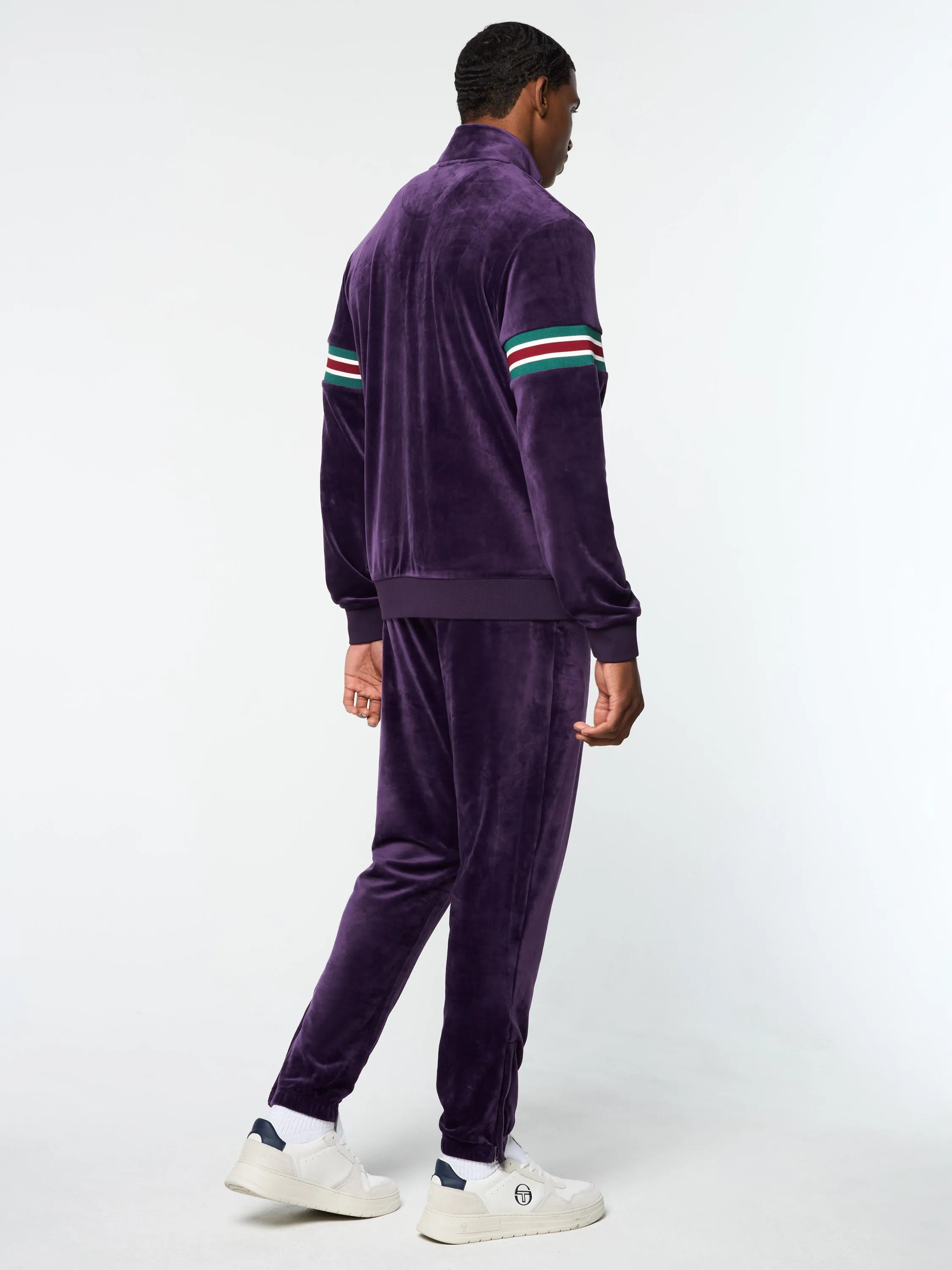 Ostuni Velour Track Jacket- Blackberry Cordial