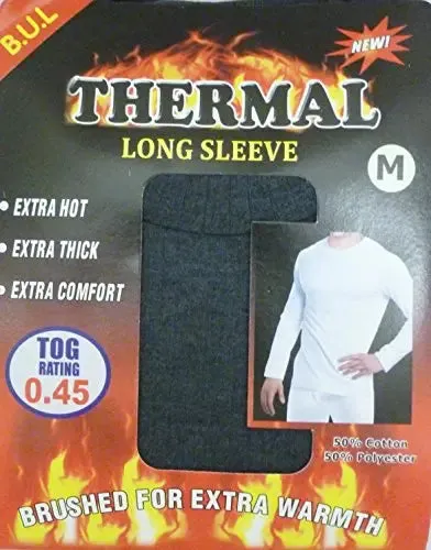 Pack of 3 Men's Extreme Hot 0.45 TOG Thermal Underwear Long Sleeve Vest Size S-XXL