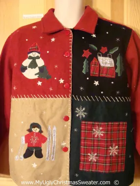 Plaid Decorations Crafty Cheesy Christmas Sweater