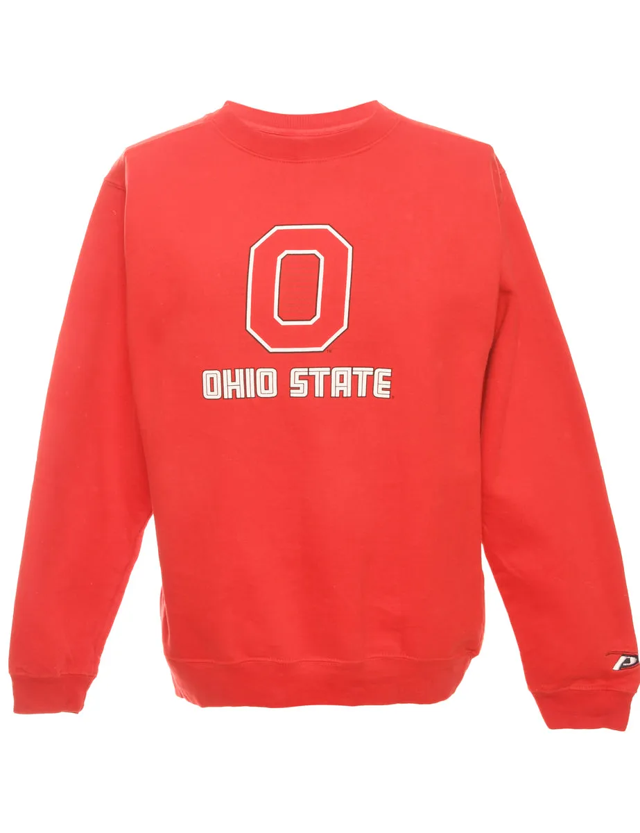 Red Ohio State Printed Sweatshirt - M