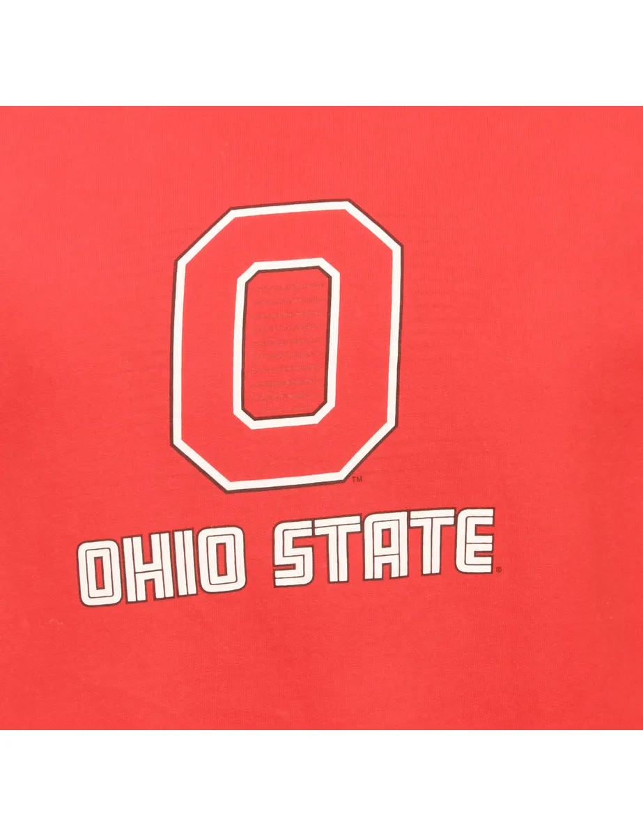 Red Ohio State Printed Sweatshirt - M