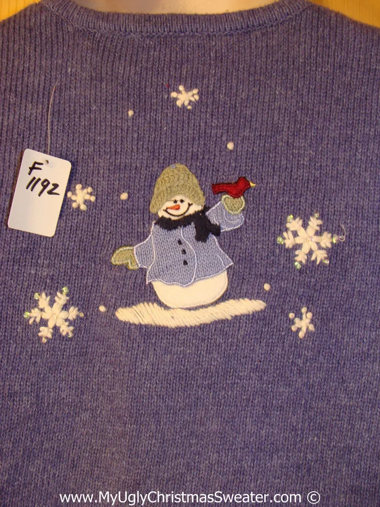 Snowman Friends in a Winter Wonderland Tacky Cheesy Holiday Sweater (f1192)