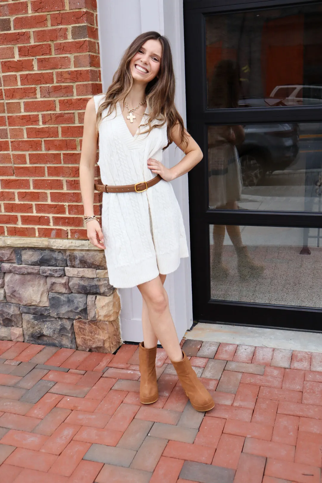 Sophia Sweater Dress - Cream