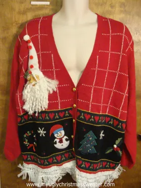 Tackiest 3D Santa Head Ugly Christmas Sweater