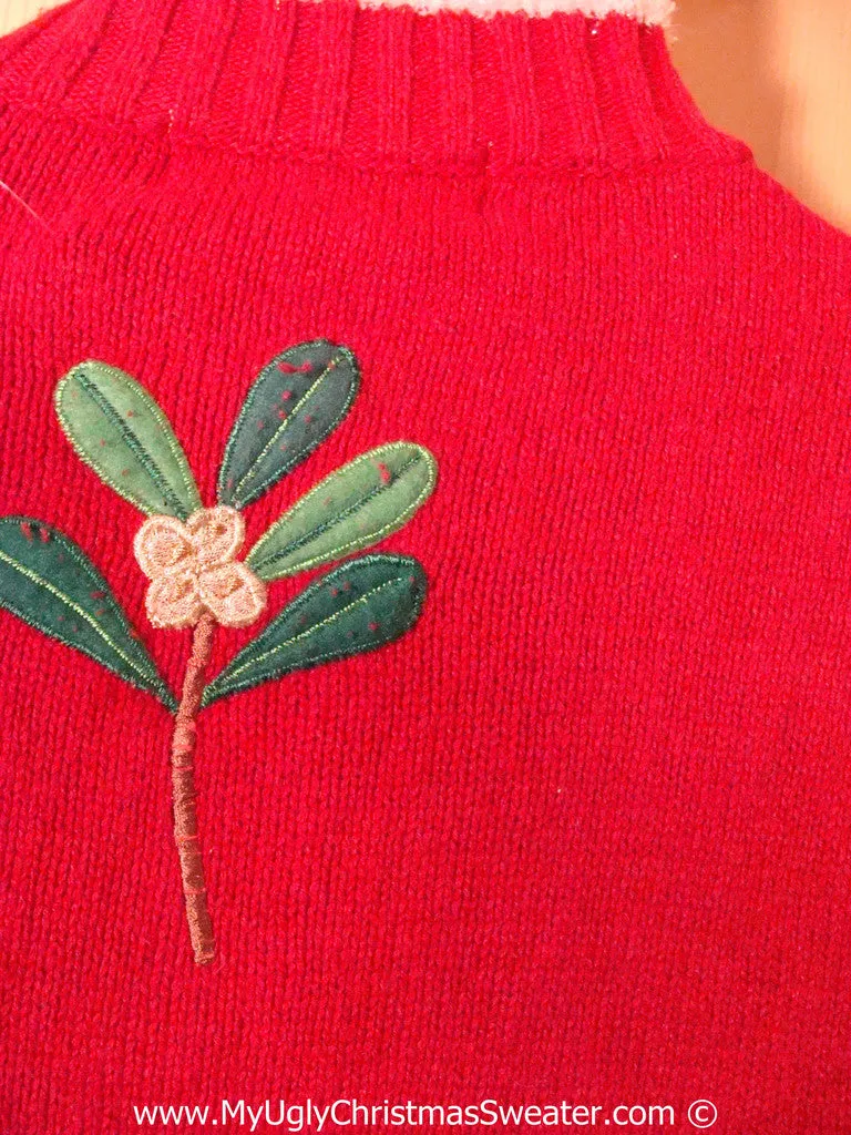 Tacky Christmas Sweater Party Ugly Sweater with Festive Grids of Snowmen, Snowflakes, and Ivy (f979)