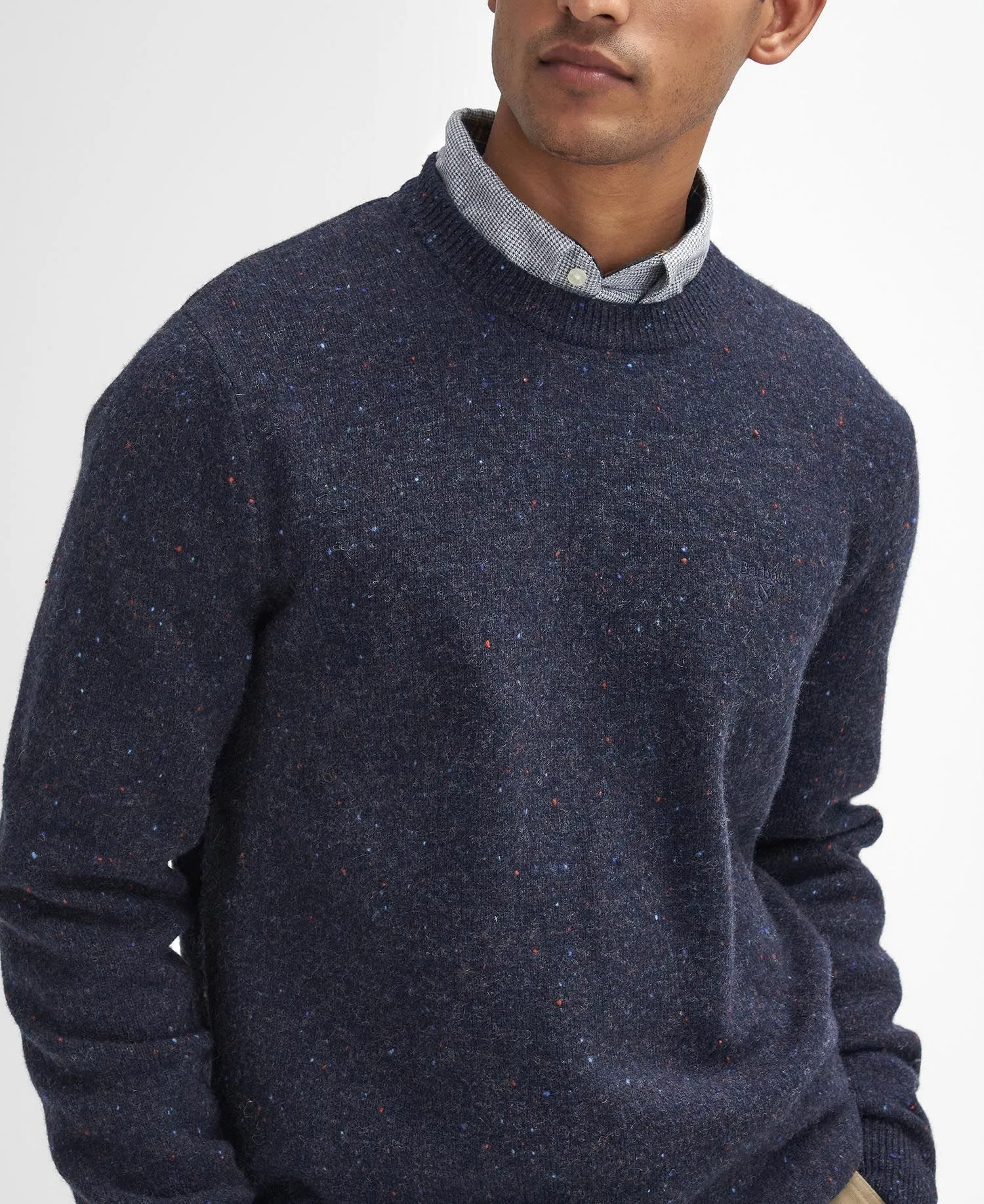 Tainsbury Crew Neck Jumper in Navy by Barbour