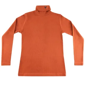 Uniform Ribbed Rust Turtleneck