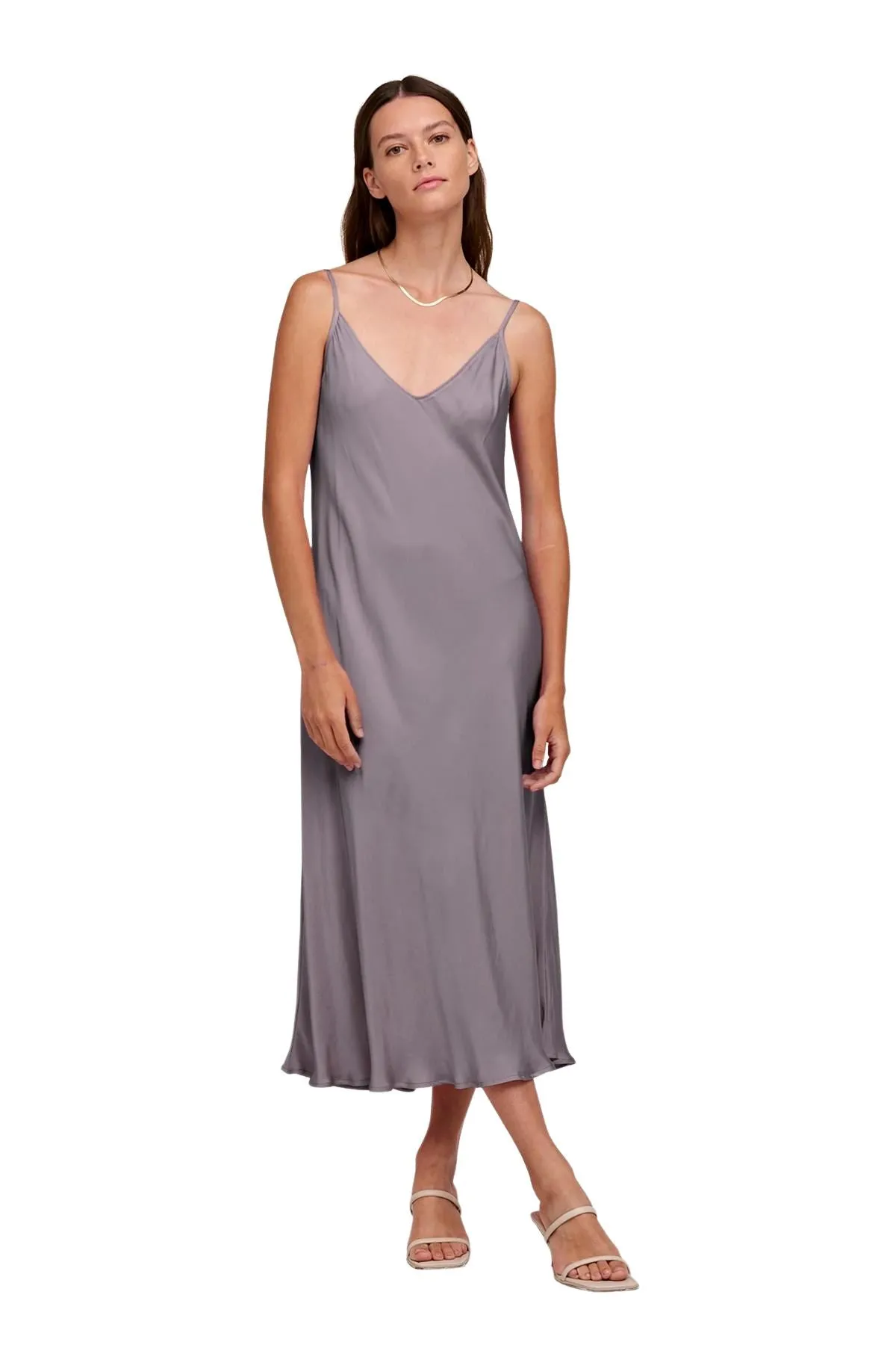 Velvet Poppy Satin Viscose Slip Dress - Bayberry