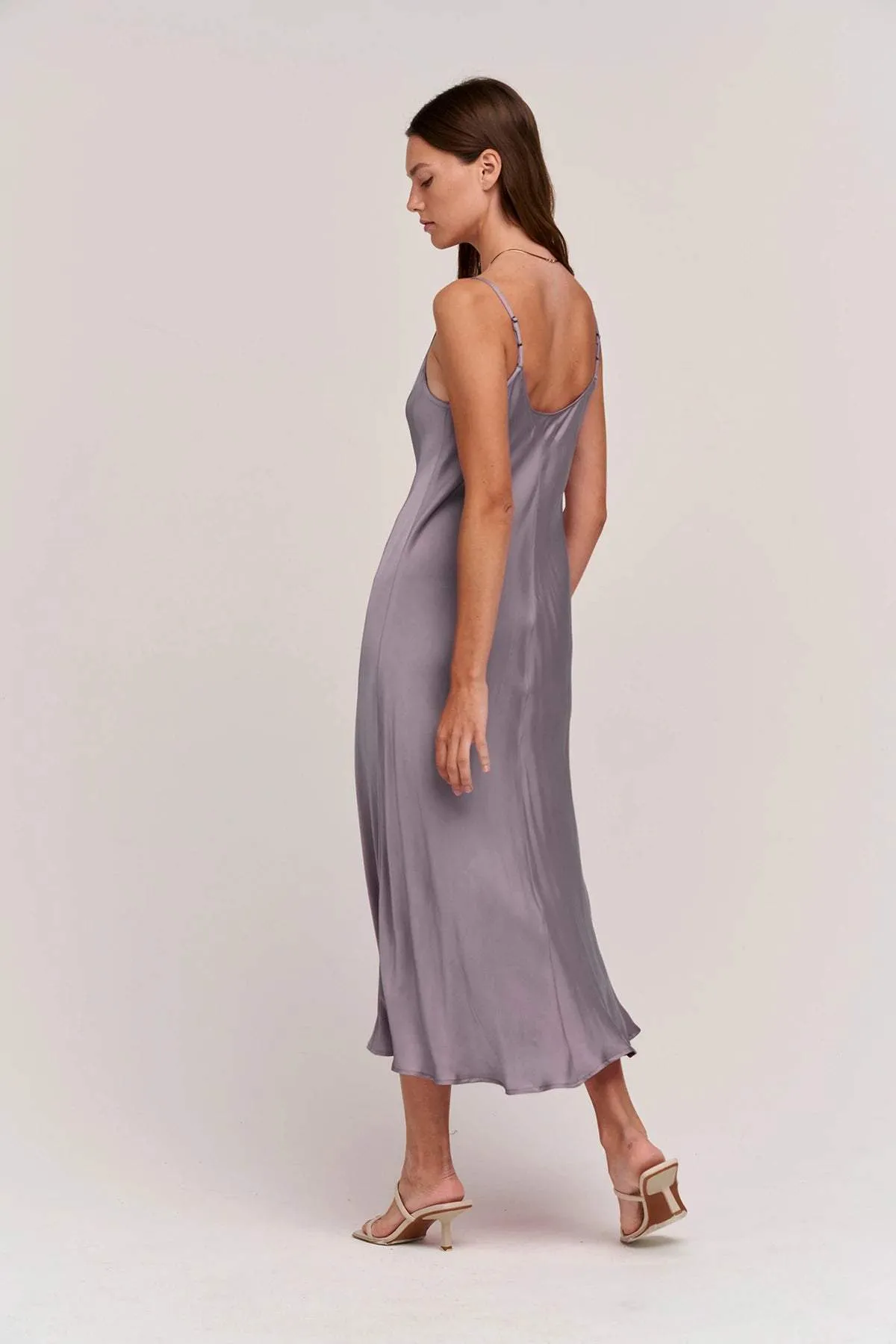 Velvet Poppy Satin Viscose Slip Dress - Bayberry