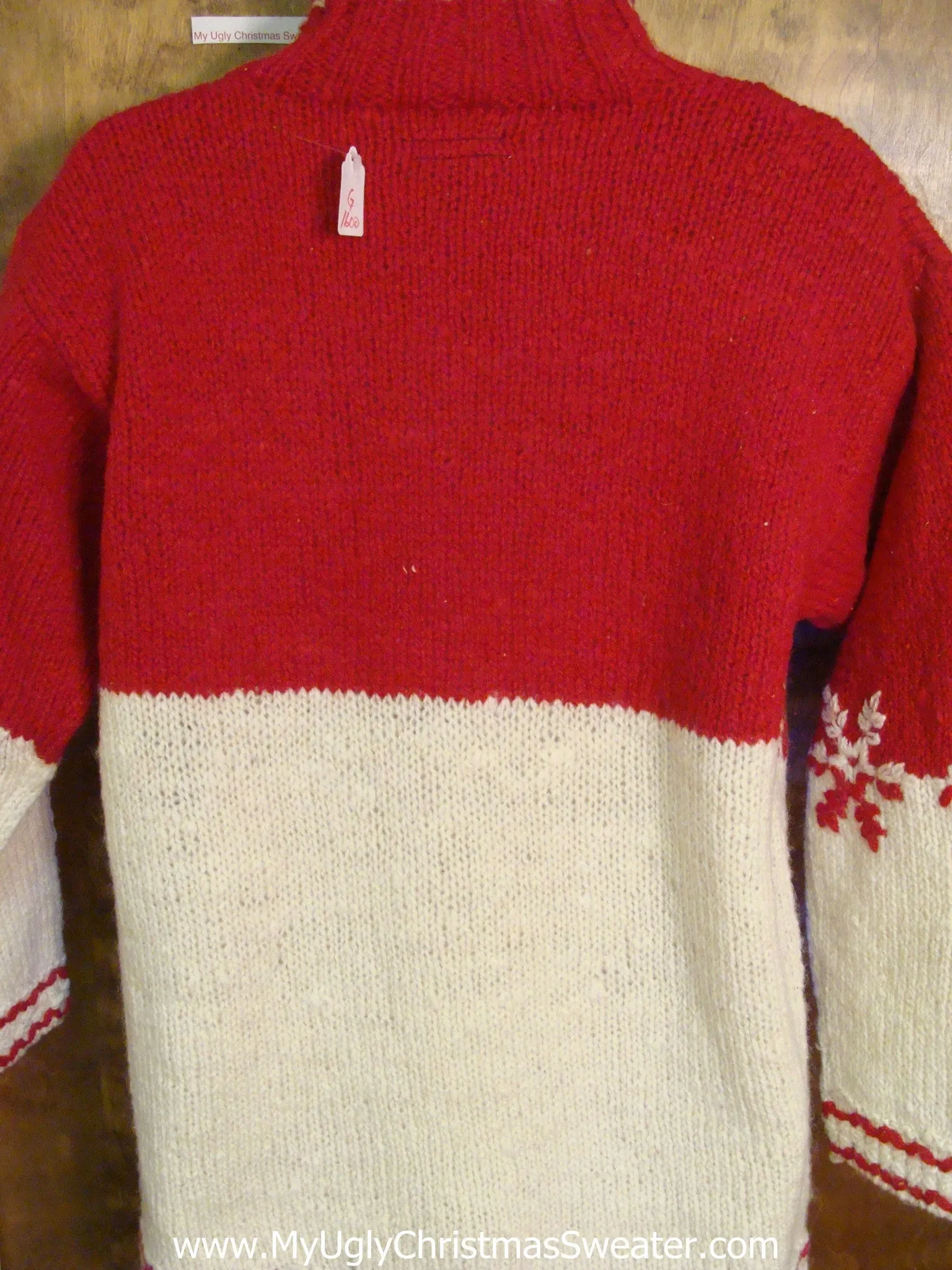 Vintage Nordic Snowflake Red Light Up Ugly Xmas Sweater