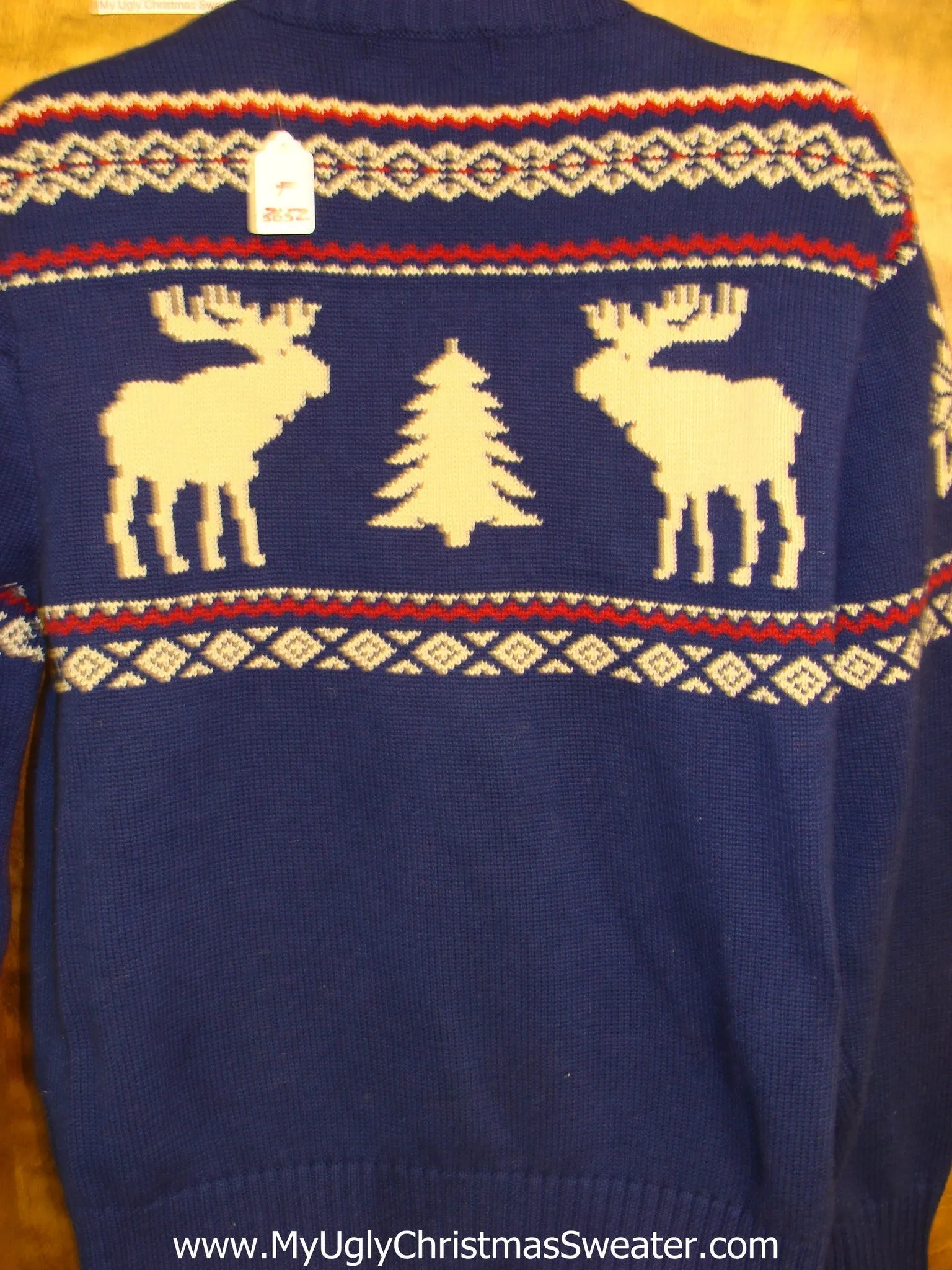 Vintage Reindeer Moose Mens Ugly Christmas Sweater