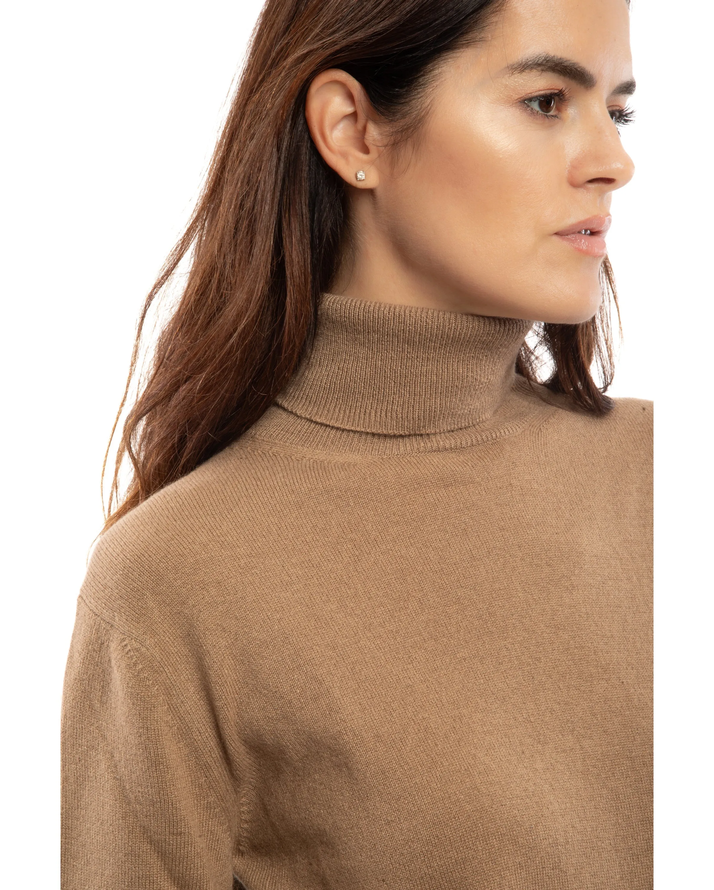 Women's Pure Cashmere Turtleneck Sweater Bordeaux