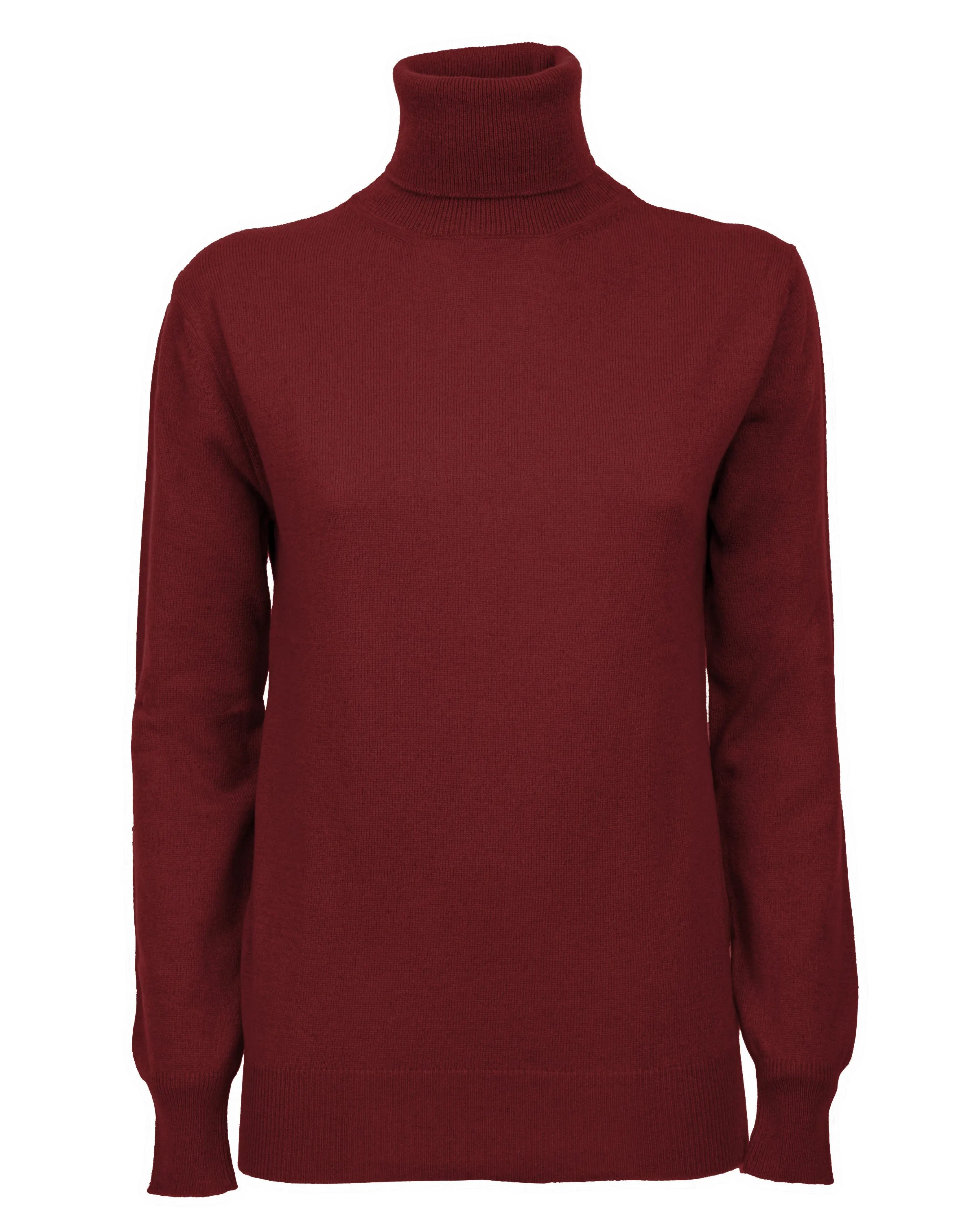 Women's Pure Cashmere Turtleneck Sweater Bordeaux