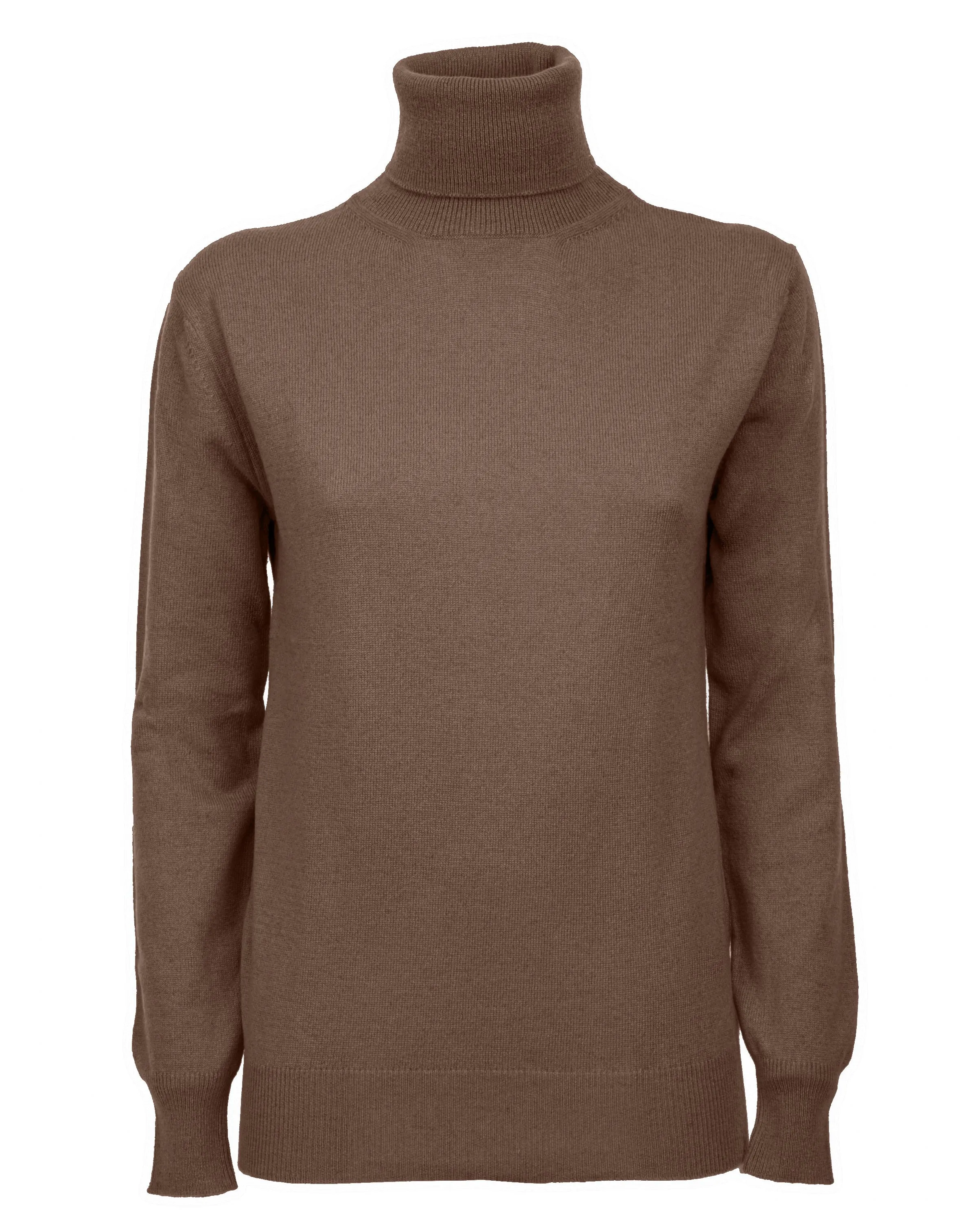 Women's Pure Cashmere Turtleneck Sweater Brown